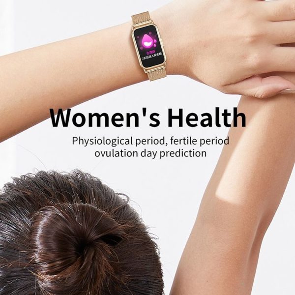 CY22 1.47 inch Steel Strap IP67 Waterproof Smart Watch, Support Heart Rate / Blood Pressure (Gold) - Image 8