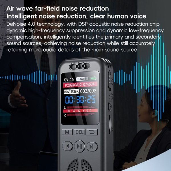 S7 HD Color Screen Smart Noise Reduction Voice Recorder (Black) - Image 8