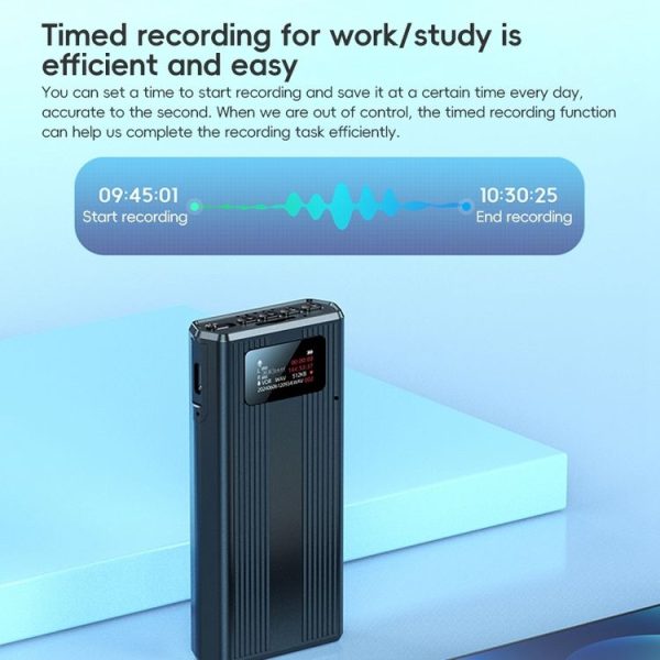 ZD42B Magnetic Sound Control Smart Noise Reduction Voice Recorder, Memory: 16GB (Black) - Image 12