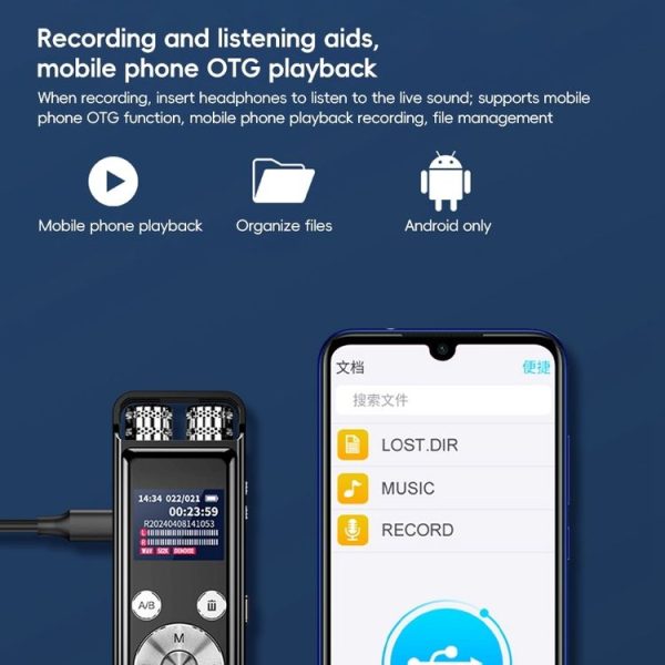 ZD43B Omnidirectional Dual Mic Smart Noise Reduction Voice Recorder, Memory: 32GB (Black) - Image 13