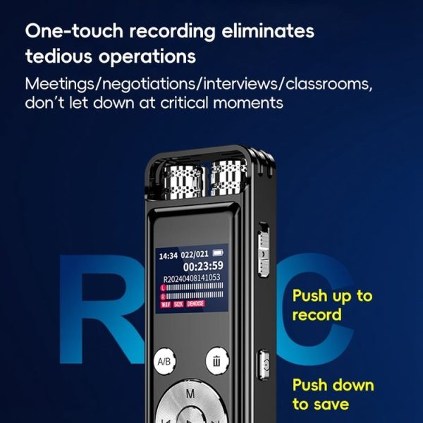 ZD43B Omnidirectional Dual Mic Smart Noise Reduction Voice Recorder, Memory: 32GB (Black) - Image 8