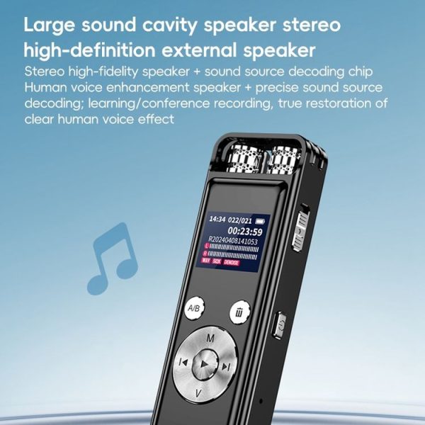 ZD43B Omnidirectional Dual Mic Smart Noise Reduction Voice Recorder, Memory: 32GB (Black) - Image 9