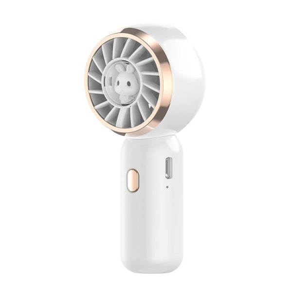 Mini Turbine Handheld Cute Rabbit Electric Fan (White)