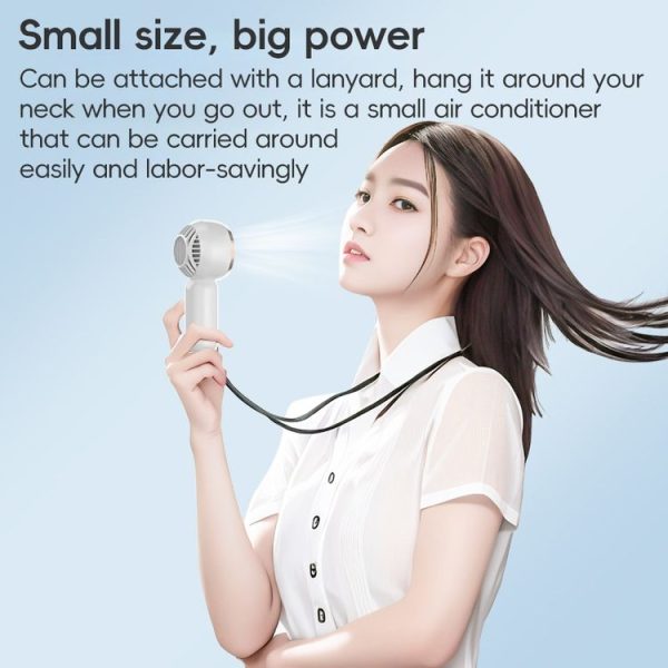 Mini Turbine Handheld Cute Rabbit Electric Fan (White) - Image 4