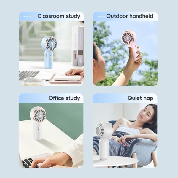 Mini Turbine Handheld Cute Rabbit Electric Fan (White) - Image 7