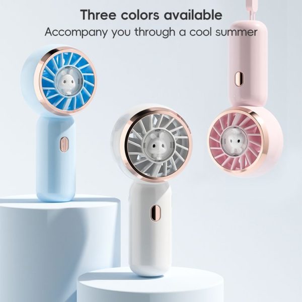 Mini Turbine Handheld Cute Rabbit Electric Fan (White) - Image 9