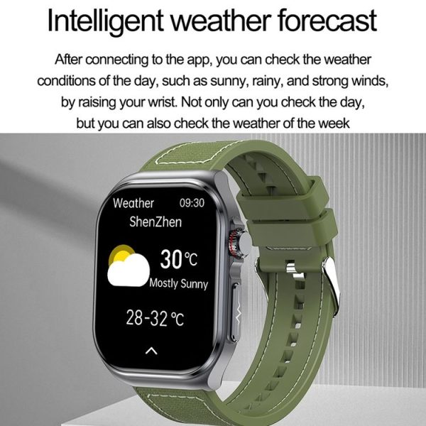 ET585 2.04 inch Steel Strap IP68 Waterproof Smart Watch, Support ECG / Blood Composition Measurement (Black) - Image 19