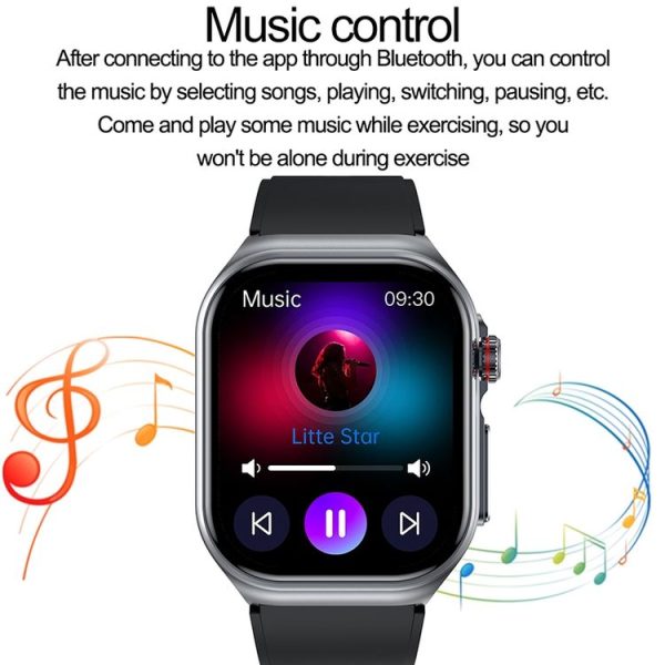 ET585 2.04 inch Steel Strap IP68 Waterproof Smart Watch, Support ECG / Blood Composition Measurement (Black) - Image 20