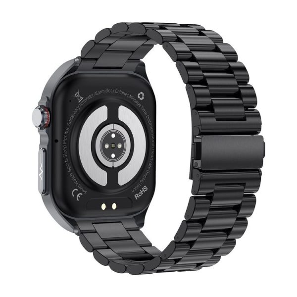 ET585 2.04 inch Steel Strap IP68 Waterproof Smart Watch, Support ECG / Blood Composition Measurement (Black) - Image 3