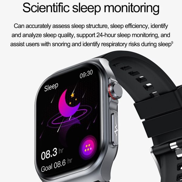ET585 2.04 inch Silicone Strap IP68 Waterproof Smart Watch, Support ECG / Blood Composition Measurement (Black) - Image 11