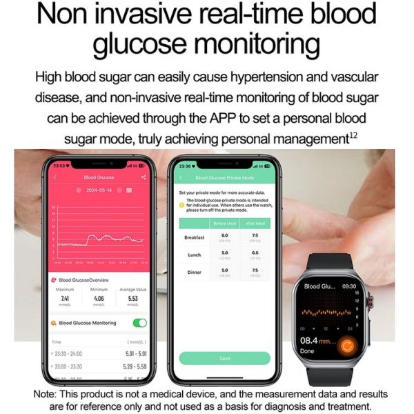 ET585 2.04 inch Silicone Strap IP68 Waterproof Smart Watch, Support ECG / Blood Composition Measurement (Black) - Image 14