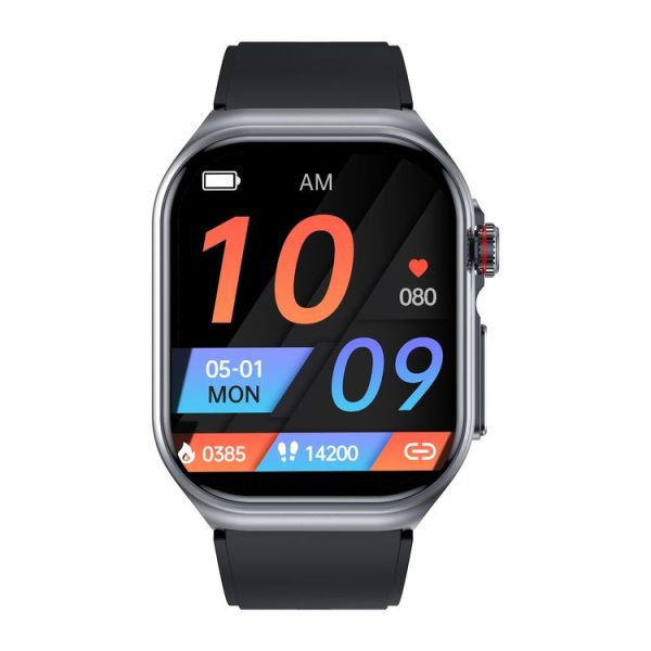 ET585 2.04 inch Silicone Strap IP68 Waterproof Smart Watch, Support ECG / Blood Composition Measurement (Black) - Image 2