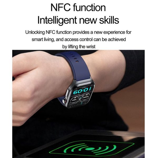 ET585 2.04 inch Silicone Strap IP68 Waterproof Smart Watch, Support ECG / Blood Composition Measurement (Black) - Image 21