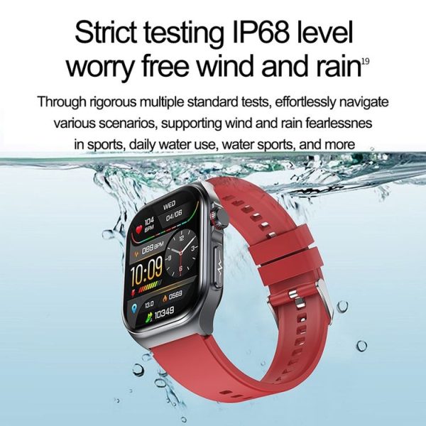 ET585 2.04 inch Silicone Strap IP68 Waterproof Smart Watch, Support ECG / Blood Composition Measurement (Black) - Image 22
