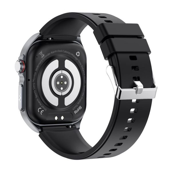 ET585 2.04 inch Silicone Strap IP68 Waterproof Smart Watch, Support ECG / Blood Composition Measurement (Black) - Image 3