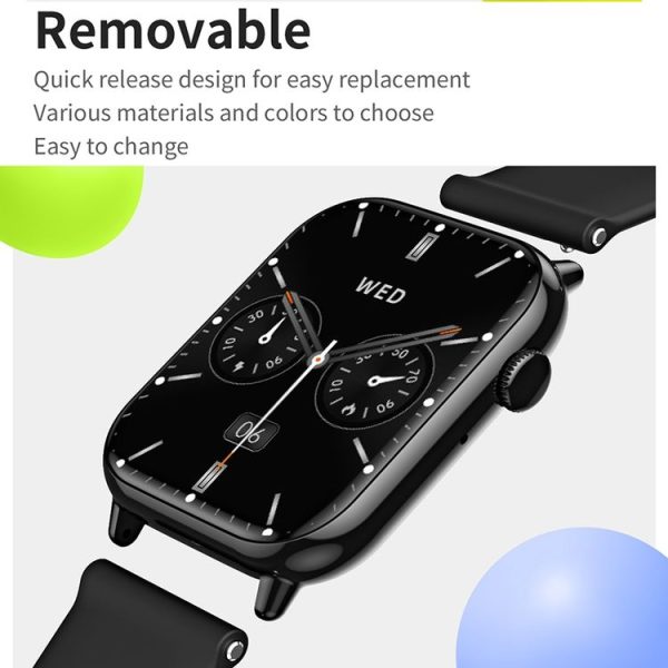 HD15 1.75 inch Silicone Strap IP68 Waterproof Smart Watch, Support Sedentary Reminder / Sleep Monitoring (Pink) - Image 6