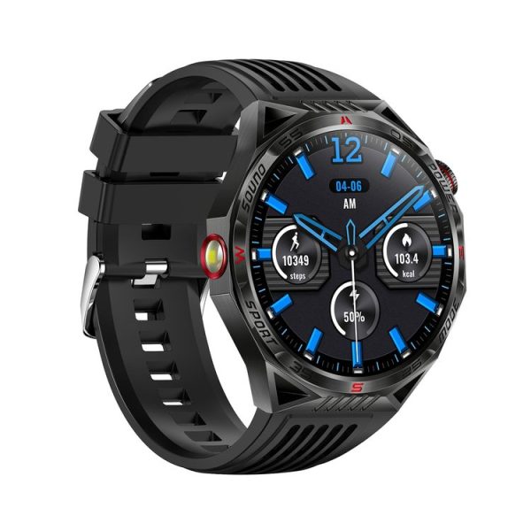 HT28 1.85 inch Silicone Strap IP68 Waterproof Smart Watch, Support Sleep Monitoring (Black) - Image 2