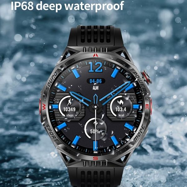 HT28 1.85 inch Silicone Strap IP68 Waterproof Smart Watch, Support Sleep Monitoring (Black) - Image 8