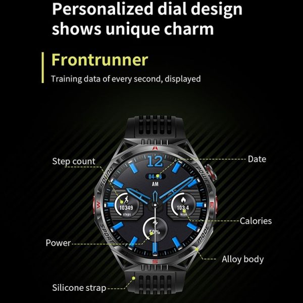 HT28 1.85 inch Silicone Strap IP68 Waterproof Smart Watch, Support Sleep Monitoring (Black) - Image 9