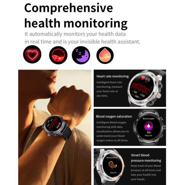 LC19 1.53 inch 2 in 1 Bluetooth Earphone IP67 Waterproof Smart Watch, Support Sleep Monitoring (Black) - Image 11