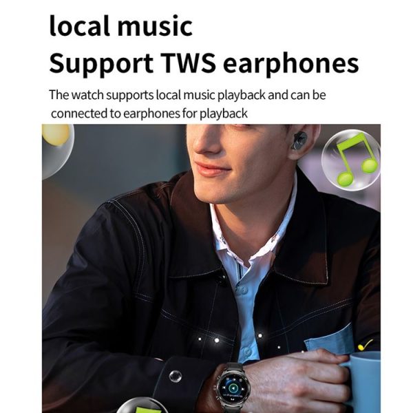 LC19 1.53 inch 2 in 1 Bluetooth Earphone IP67 Waterproof Smart Watch, Support Sleep Monitoring (Black) - Image 7