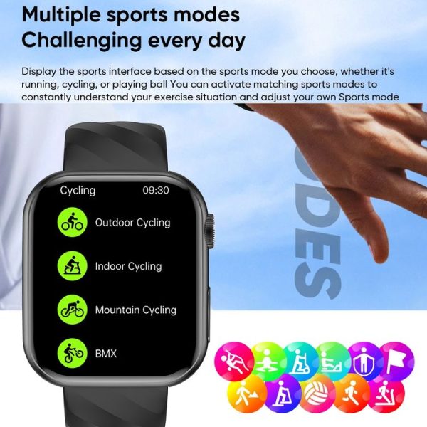 MT500 1.97 inch IP67 Waterproof Smart Watch, Support Electrocardiogram / Temperature Measurement (Black) - Image 11