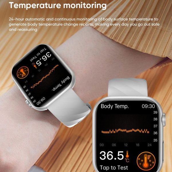 MT500 1.97 inch IP67 Waterproof Smart Watch, Support Electrocardiogram / Temperature Measurement (Black) - Image 8