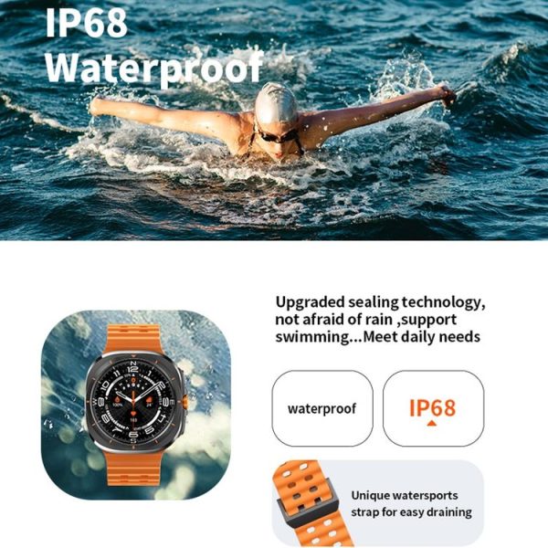 W7 1.43 inch IP68 Waterproof Smart Watch, Support Sedentary Reminder / Sleep Monitoring (Black) - Image 6