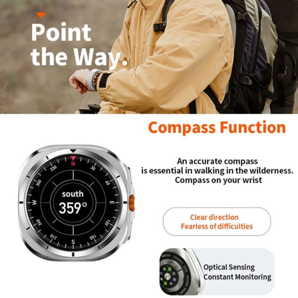 W7 1.43 inch IP68 Waterproof Smart Watch, Support Sedentary Reminder / Sleep Monitoring (Black) - Image 9