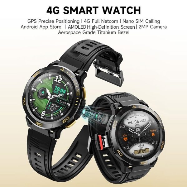 LEMFO Z1 1.43 inch AMOLED Screen Smart Watch, 4G Network Android 8.1, 4GB+64GB, Eurasian Version (Black) - Image 4