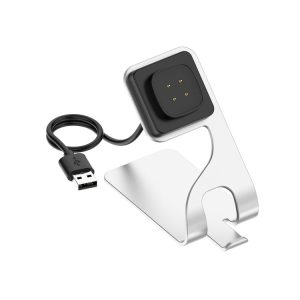 Google Pixel Watch 3 41 / 45mm Rotatable Smart Watch Fast Charger Metal Dock Charger Holder (Silver)