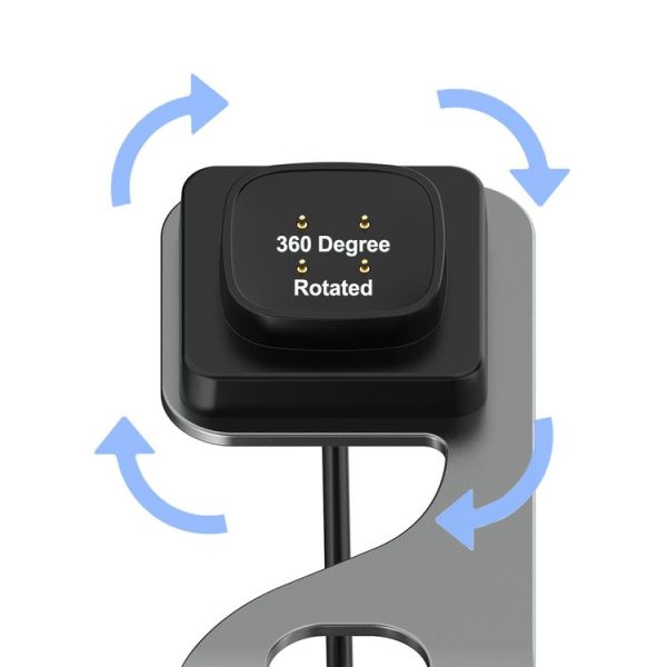 Google Pixel Watch 3 41 / 45mm Rotatable Smart Watch Fast Charger Metal Dock Charger Holder (Silver) - Image 4