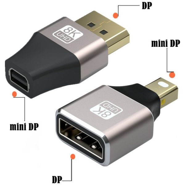 8K 60Hz Male Mini Displayport to Female Displayport Adapter DP Converter - Image 2