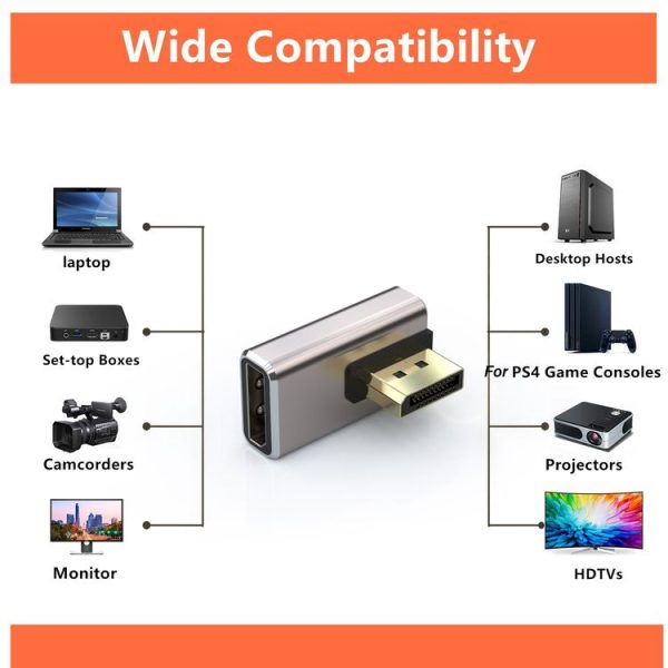 8K PD1.4 Male Displayport to Female Displayport Adapter Converter, Style: A - Image 4