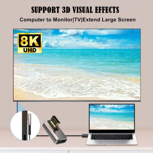 8K PD1.4 Male Displayport to Female Displayport Adapter Converter, Style: A - Image 5