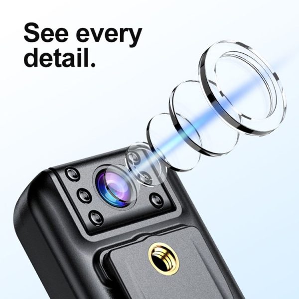 A82 IR Night Vision Rotating Lens 2K HD Video WiFi Recorder with Back Clip (Black) - Image 4