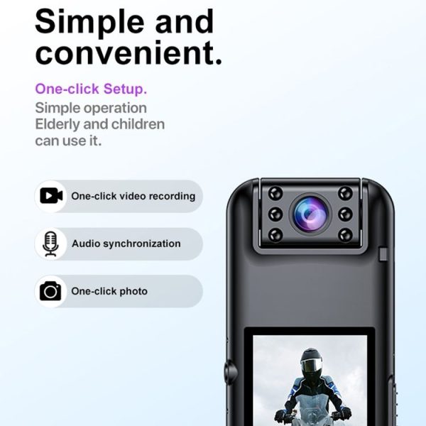 A82 IR Night Vision Rotating Lens 2K HD Video WiFi Recorder with Back Clip (Black) - Image 6