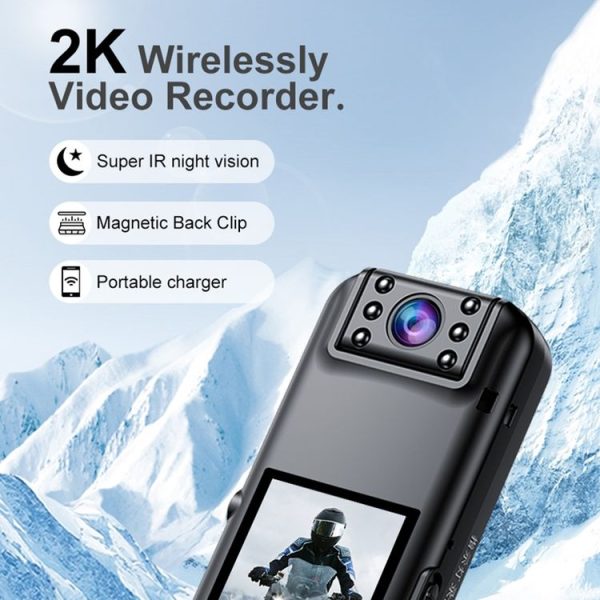 A82 IR Night Vision Rotating Lens 2K HD Video WiFi Recorder with Back Clip (Black) - Image 7
