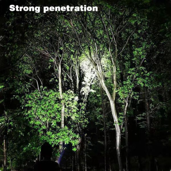 626 White Laser Wick Telescopic Zoom LED Flashlight with Fluorescent Strips (Black) - Image 7