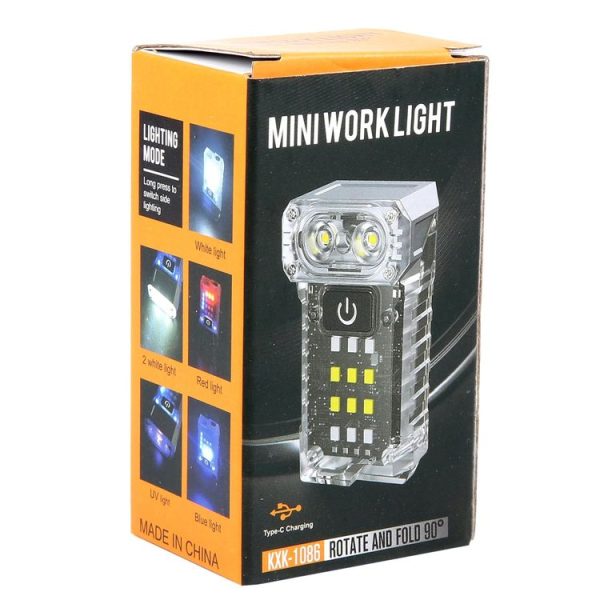 KXK-1086 Multifunctional Mini Work Light Rotation Headlight (Transparent) - Image 5