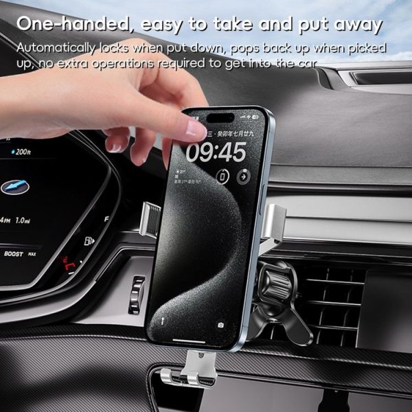 WEKOME WA-S58 K-Captain Metal Car Air Outlet Gravity Holder (Silver) - Image 3