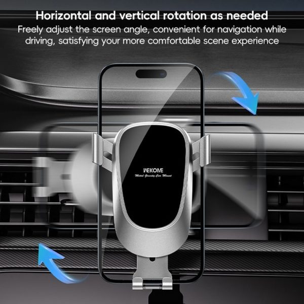 WEKOME WA-S58 K-Captain Metal Car Air Outlet Gravity Holder (Silver) - Image 4