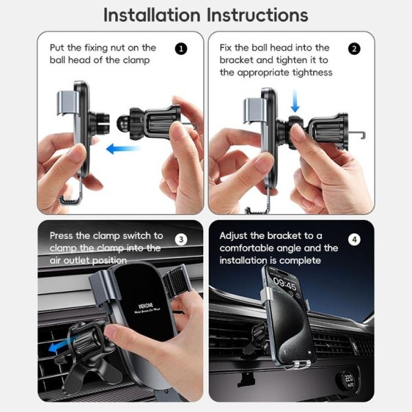 WEKOME WA-S58 K-Captain Metal Car Air Outlet Gravity Holder (Silver) - Image 6