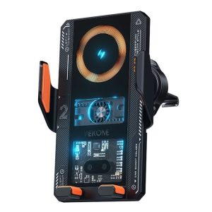 WEKOME WP-U208 15W Mechanical Transparent Wireless Charging Car Holder (Black)