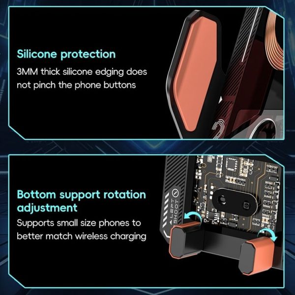 WEKOME WP-U208 15W Mechanical Transparent Wireless Charging Car Holder (Black) - Image 13