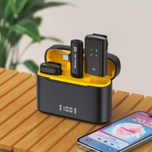 J28 1 TX + 2 RX Lavalier Smart Noise Reduction Wireless Microphone with Charging Compartment (Type-C)