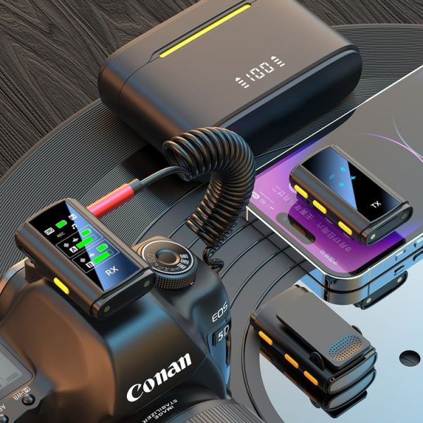 J28 1 TX + 2 RX Lavalier Smart Noise Reduction Wireless Microphone with Charging Compartment (Type-C) - Image 3
