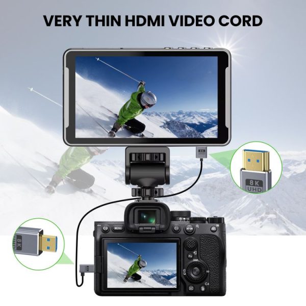 60cm Coaxial Micro HDMI to HDMI 8K UHD 48Gbps Video Connection Cable, Style: Right Elbow - Image 5