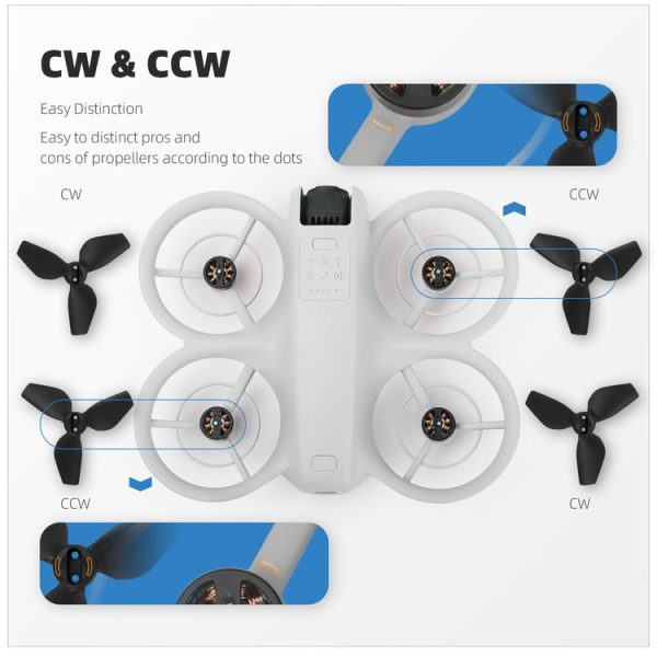 DJI Neo Sunnylife 2016S Drone Color 3-Blade Propeller, Quantity: 2 pairs (Black) - Image 8