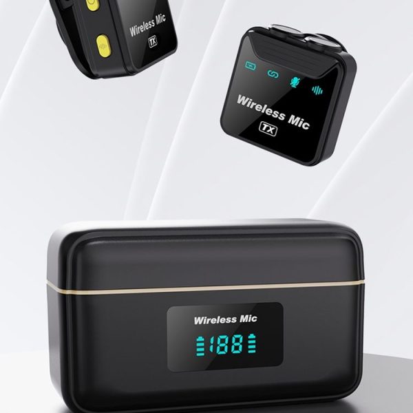 SX23 1 TX + 2 RX Lavalier Wireless Microphone with Digital Charging Box (Type-C) - Image 3